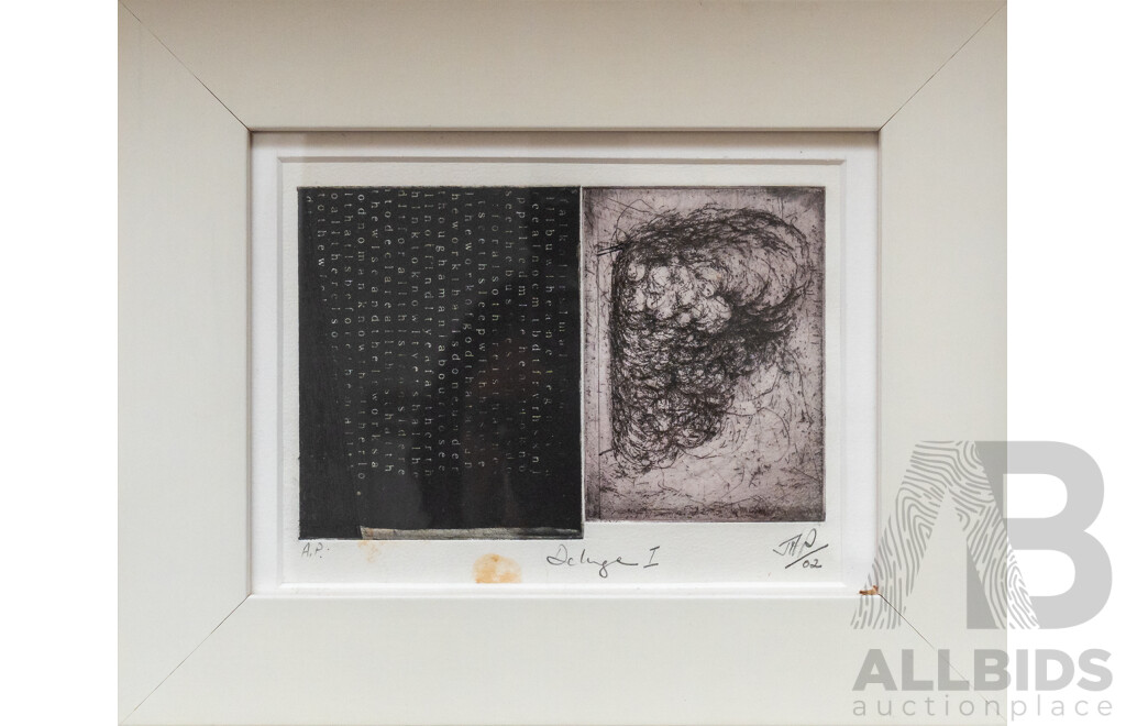 John Pratt, (20th Century, Australian), Deluge I, Wonderful Original Artist Proof Signed & Dated Collage, 22 x 27 cm (frame)