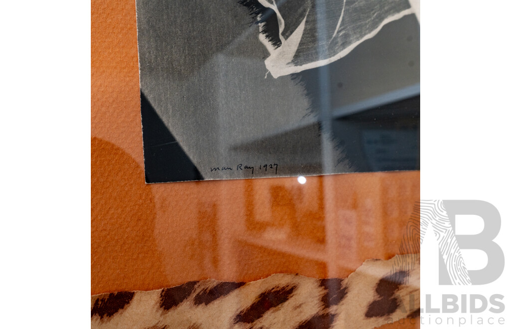 Sally Edwards, (20th Century, Australian), Man Ray Hand, Mixed Media Collage with Watch, 66 X 53 Cm (frame)