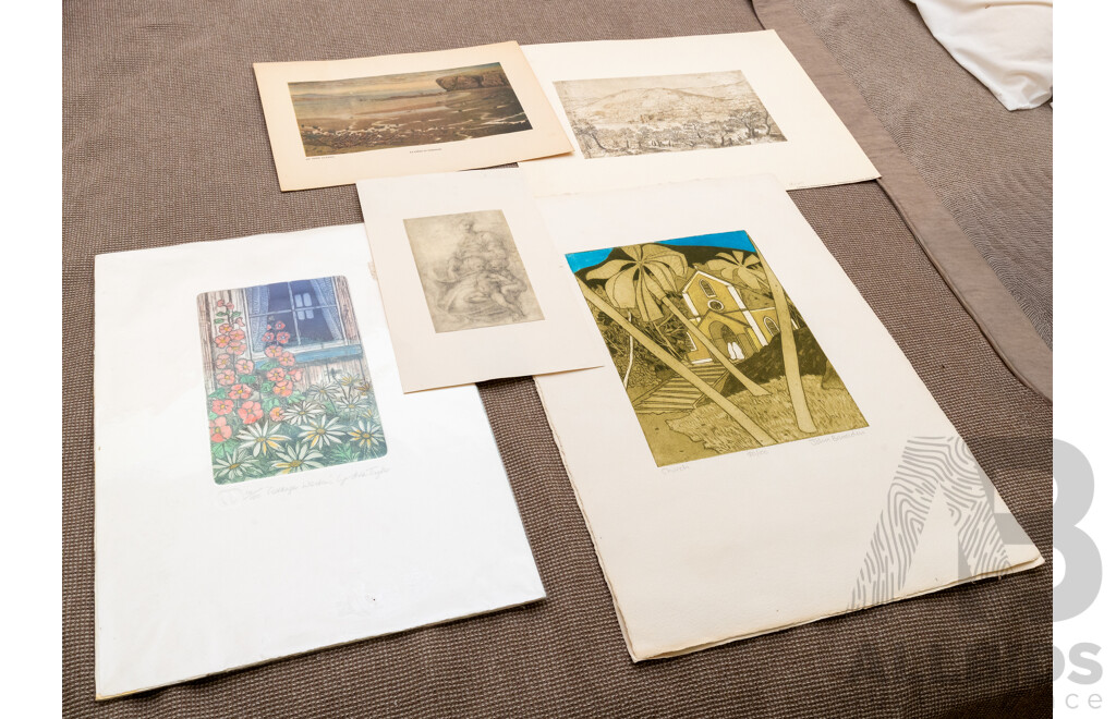 John Brusdon (20th Century, British, 1933-2014) & Cynthia Taylor (20th Century, New Zealander, 1947-), Trio of Hand Coloured Editioned & Signed Etchings,