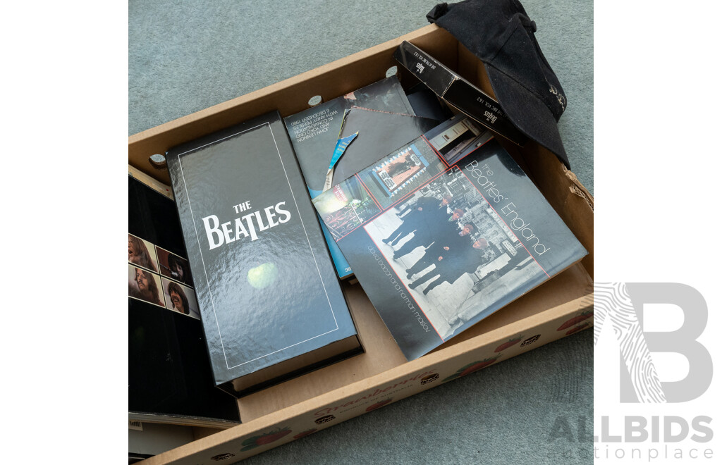 Nice Collection of Beatles and John Lennon Books, CDs, Cap & More