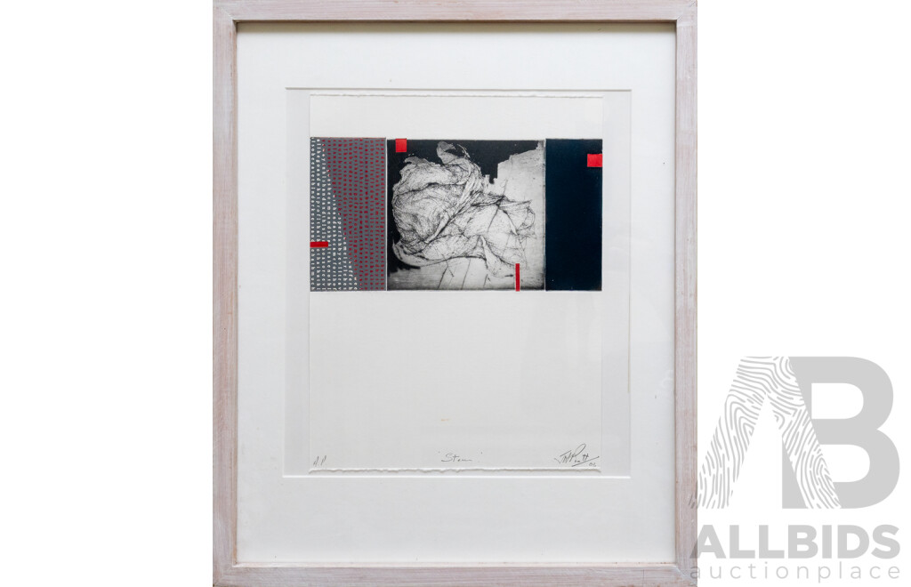 John Pratt, (20th Century, Australian), Stem, Wonderful Original Artist Proof Signed Collage, 53 x 43 cm (frame)