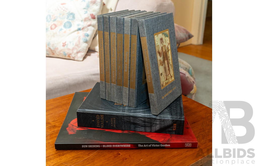 Collection of Varied Art Related Books Including Seven Volume Contact History of Art Books Published 1965, David Walsh - a Bone of Fact & The Art of Victor Gordon