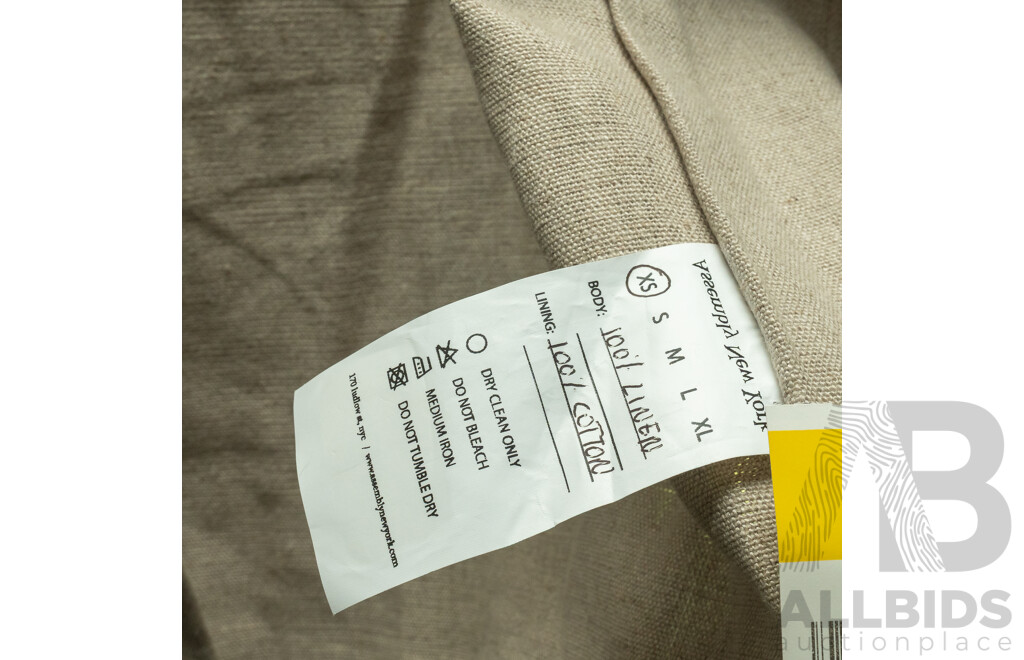 Pair of Men's Jackets, Assembly New York Linen Cardigan Jacket Sz XL (Never Worn; Tag Still Attached) & Black Brooksfield Lined Button Up Jacket - Sz M (2)