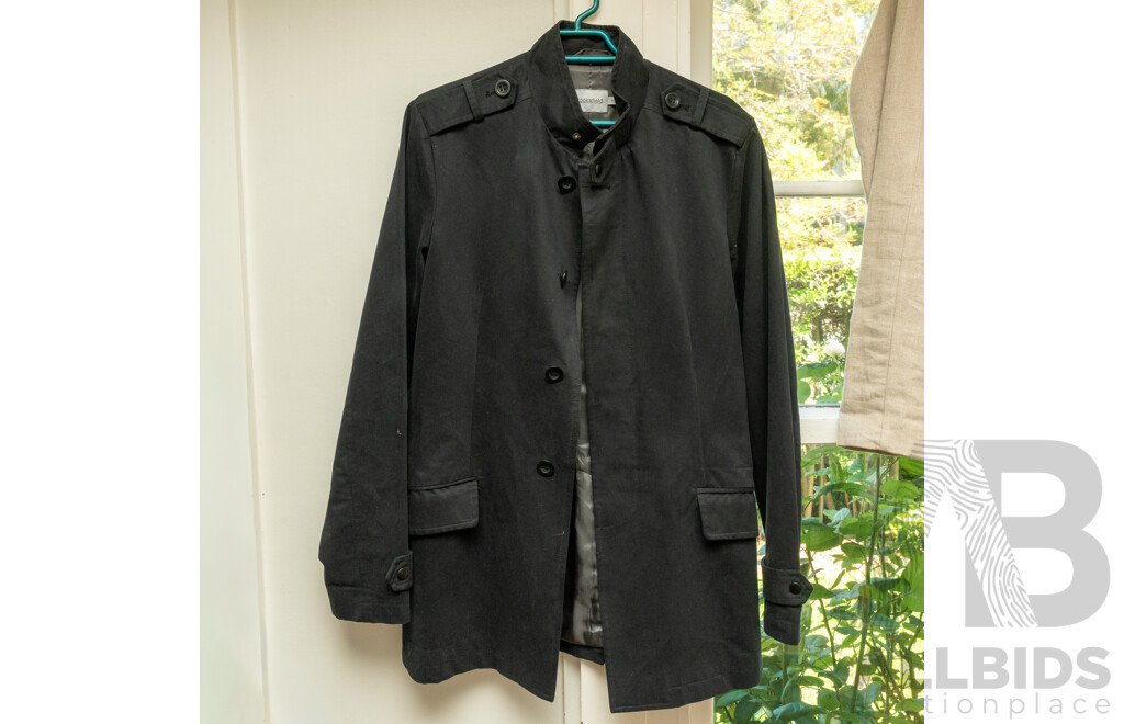 Pair of Men's Jackets, Assembly New York Linen Cardigan Jacket Sz XL (Never Worn; Tag Still Attached) & Black Brooksfield Lined Button Up Jacket - Sz M (2)