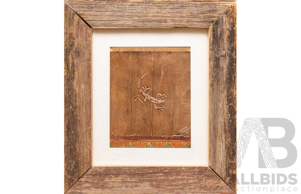 Artist Unknown, (20th Century, Balinese), Tree Frog, Sanur, (1996), Original Mixed Media Batik, 47 x 42 cm (frame)