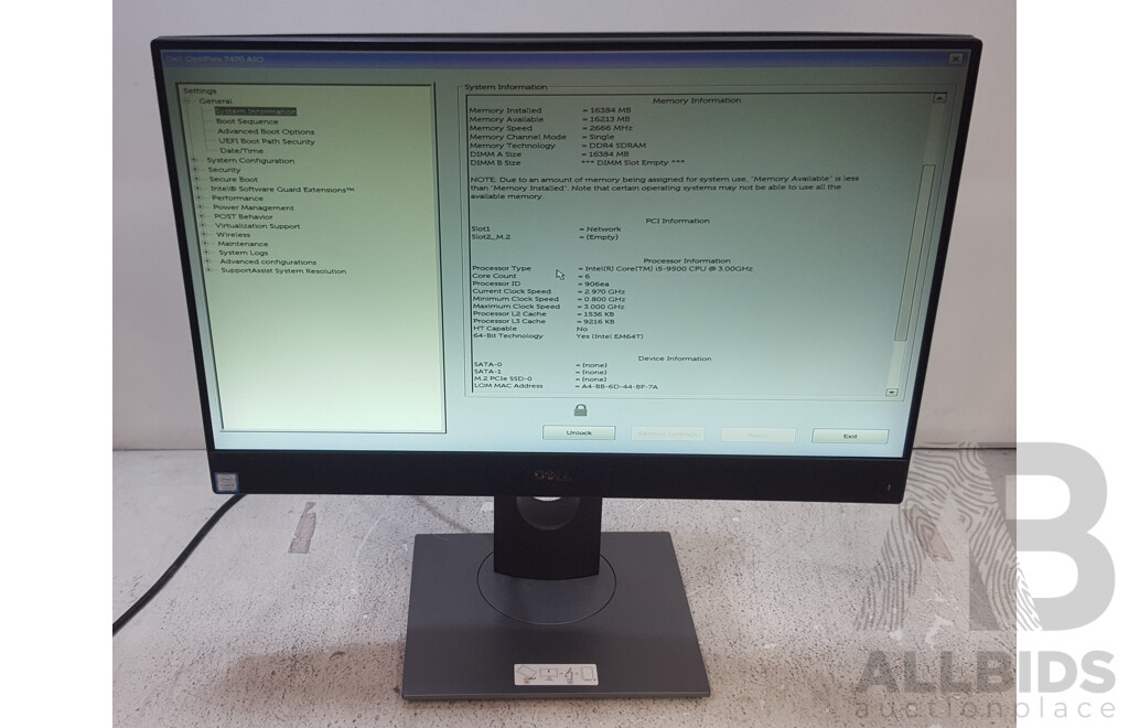Dell OptiPlex 7470 AIO Intel Core i5 (9500) 3.00GHz-4.40GHz 6-Core CPU 23.8-Inch Touchscreen All-in-One Computer