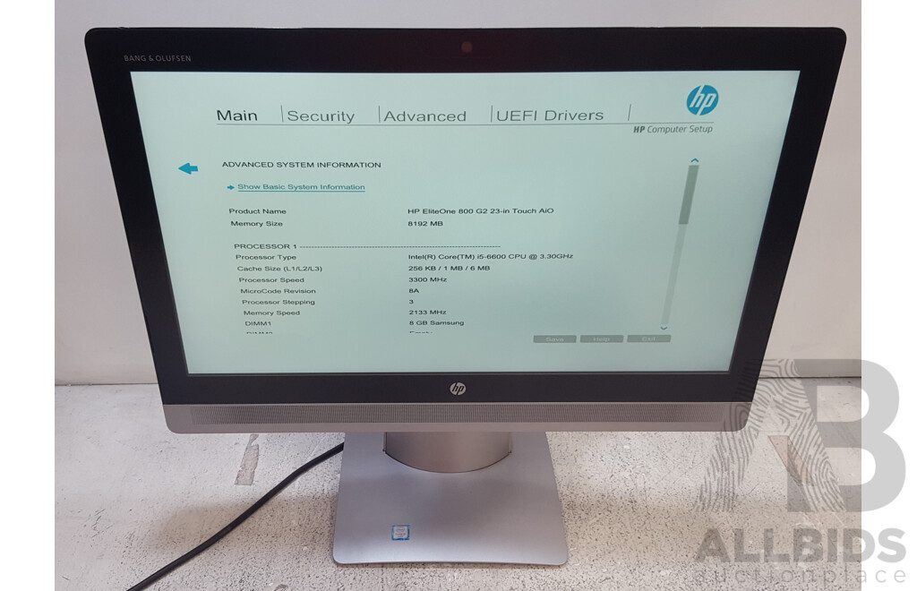 HP EliteOne 800 G2 Intel Core i5 (6600) 3.30GHz-3.90GHz 4-Core CPU 23-Inch Touchscreen All-in-One Computer