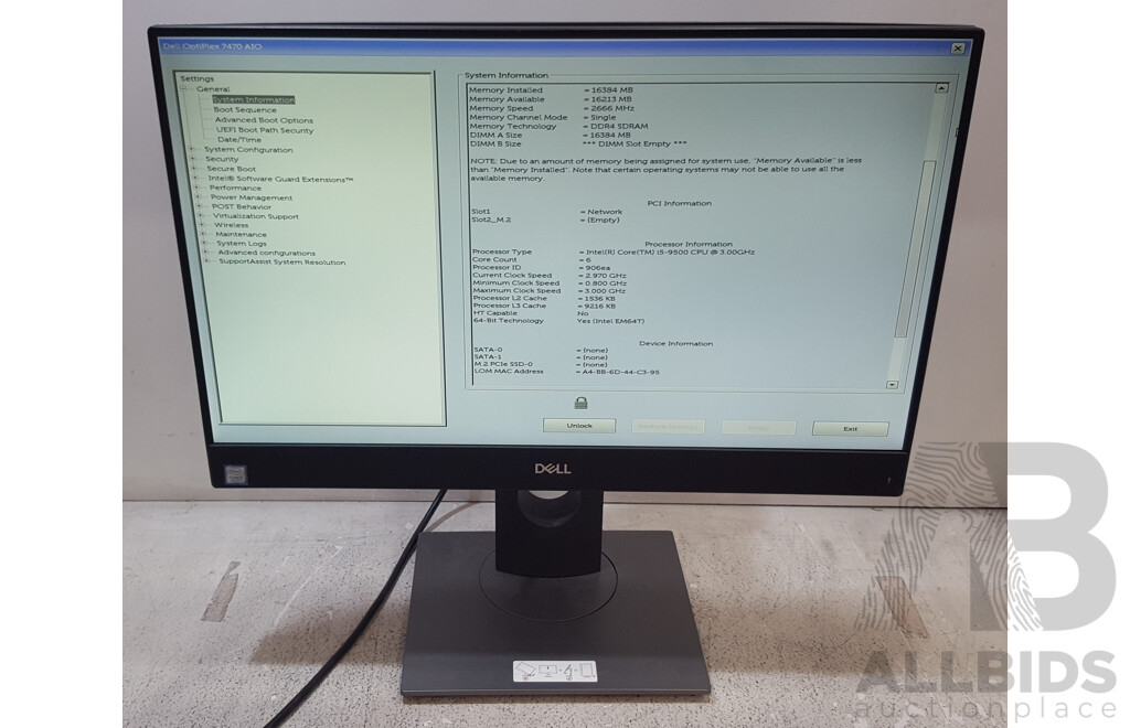 Dell OptiPlex 7470 AIO Intel Core i5 (9500) 3.00GHz-4.40GHz 6-Core CPU 23.8-Inch Touchscreen All-in-One Computer