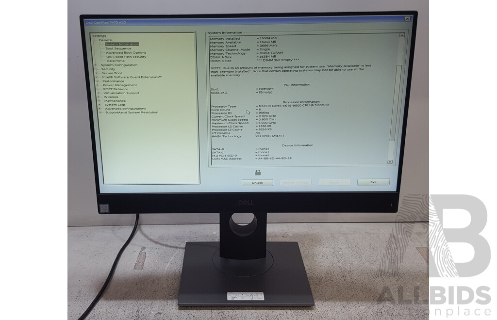 Dell OptiPlex 7470 AIO Intel Core i5 (9500) 3.00GHz-4.40GHz 6-Core CPU 23.8-Inch Touchscreen All-in-One Computer