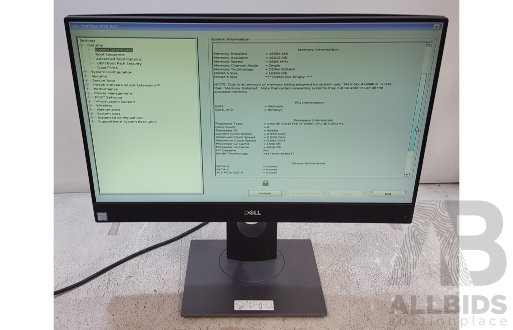Dell OptiPlex 7470 AIO Intel Core i5 (9500) 3.00GHz-4.40GHz 6-Core CPU 23.8-Inch Touchscreen All-in-One Computer