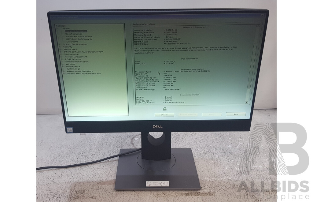 Dell OptiPlex 7470 AIO Intel Core i5 (9500) 3.00GHz-4.40GHz 6-Core CPU 23.8-Inch Touchscreen All-in-One Computer