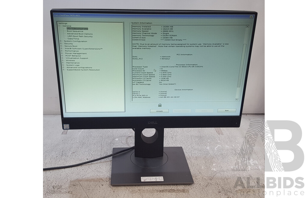 Dell OptiPlex 7470 AIO Intel Core i5 (9500) 3.00GHz-4.40GHz 6-Core CPU 23.8-Inch Touchscreen All-in-One Computer