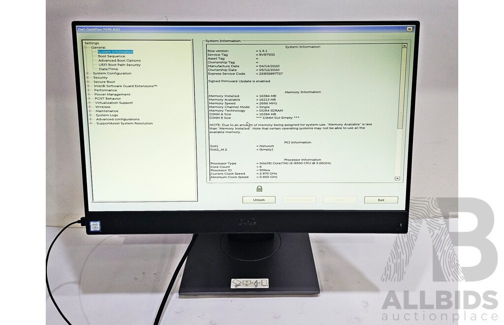 Dell OptiPlex 7470 AIO Intel Core i5 (9500) 3.00GHz-4.40GHz 6-Core CPU 23.8-Inch Touchscreen All-in-One Computer