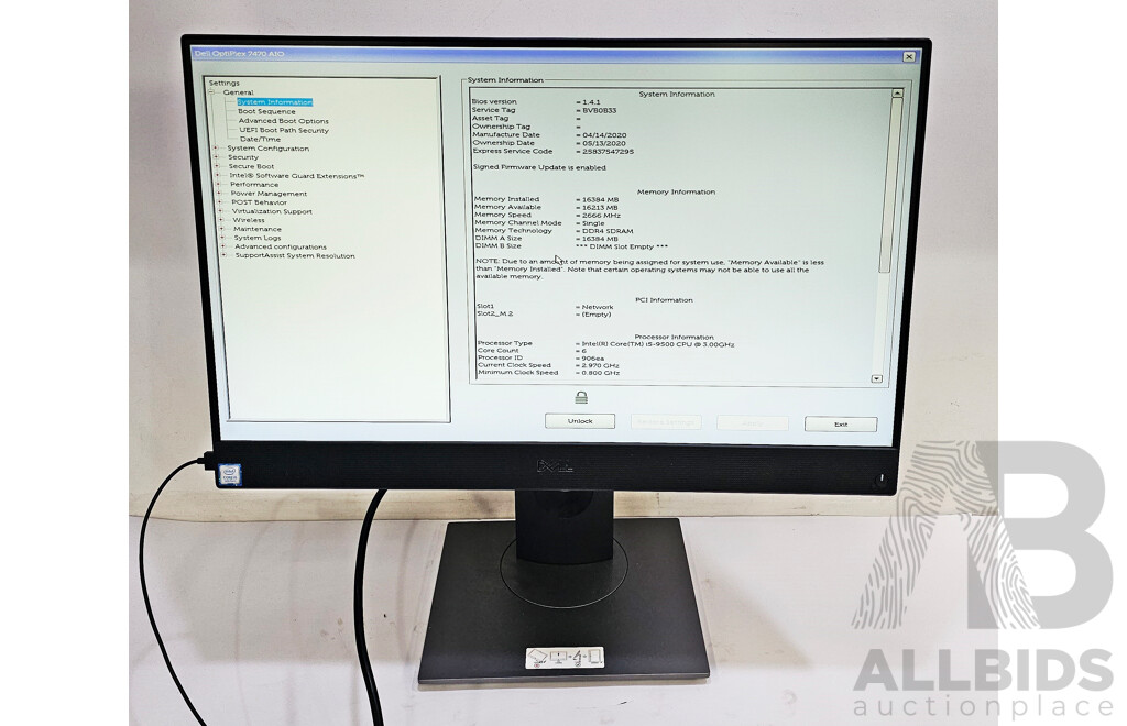 Dell OptiPlex 7470 AIO Intel Core i5 (9500) 3.00GHz-4.40GHz 6-Core CPU 23.8-Inch Touchscreen All-in-One Computer