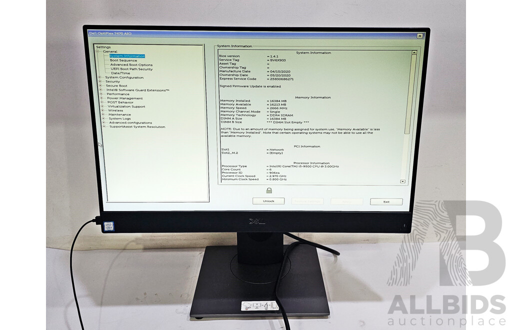 Dell OptiPlex 7470 AIO Intel Core i5 (9500) 3.00GHz-4.40GHz 6-Core CPU 23.8-Inch Touchscreen All-in-One Computer