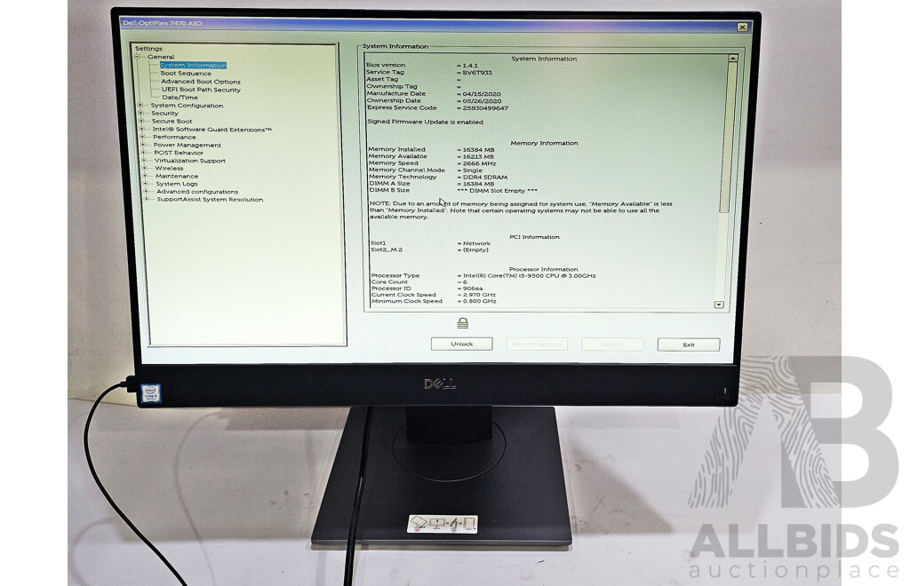Dell OptiPlex 7470 AIO Intel Core i5 (9500) 3.00GHz-4.40GHz 6-Core CPU 23.8-Inch Touchscreen All-in-One Computer