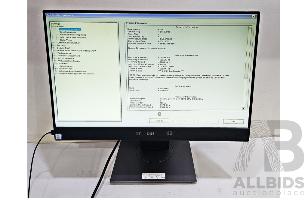 Dell OptiPlex 7470 AIO Intel Core i5 (9500) 3.00GHz-4.40GHz 6-Core CPU 23.8-Inch Touchscreen All-in-One Computer