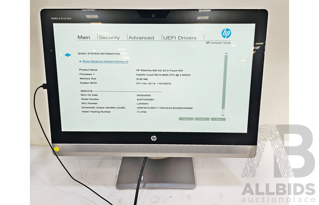 HP EliteOne 800 G2 Intel Core i5 (6600) 3.30GHz-3.90GHz 4-Core CPU 23-Inch Touchscreen All-in-One Computer