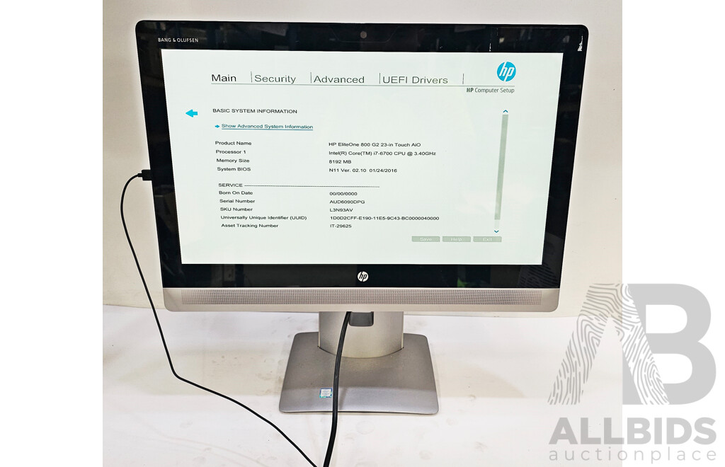 HP EliteOne 800 G2 Intel Core i7 (6700) 3.40GHz-4.00GHz 4-Core CPU 23-Inch Touchscreen All-in-One Computer