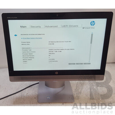 HP EliteOne 800 G2 Intel Core i5 (6600) 3.30GHz-3.90GHz 4-Core CPU 23-Inch Touchscreen All-in-One Computer