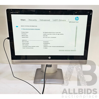 HP EliteOne 800 G2 Intel Core i7 (6700) 3.40GHz-4.00GHz 4-Core CPU 23-Inch Touchscreen All-in-One Computer