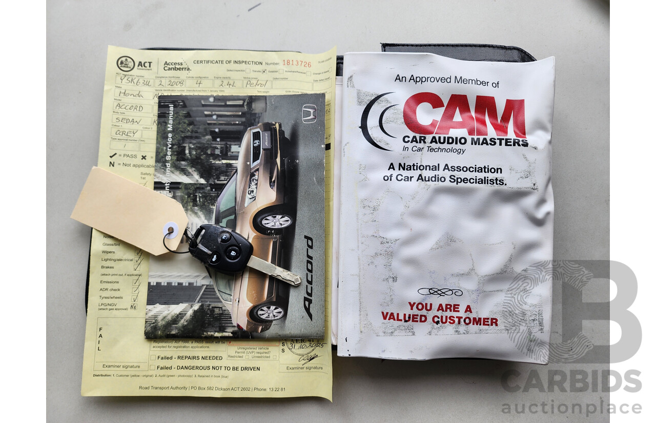 2/2008 Honda Accord VTi Luxury 50 4d Sedan Grey 2.4L