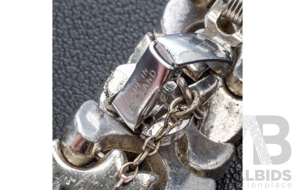 Sorrento Sterling Hematite Necklace, Bar Brooch & Floral Brooch, 20.09 Grams with Lucerne 17 Jewels Bracelet Watch