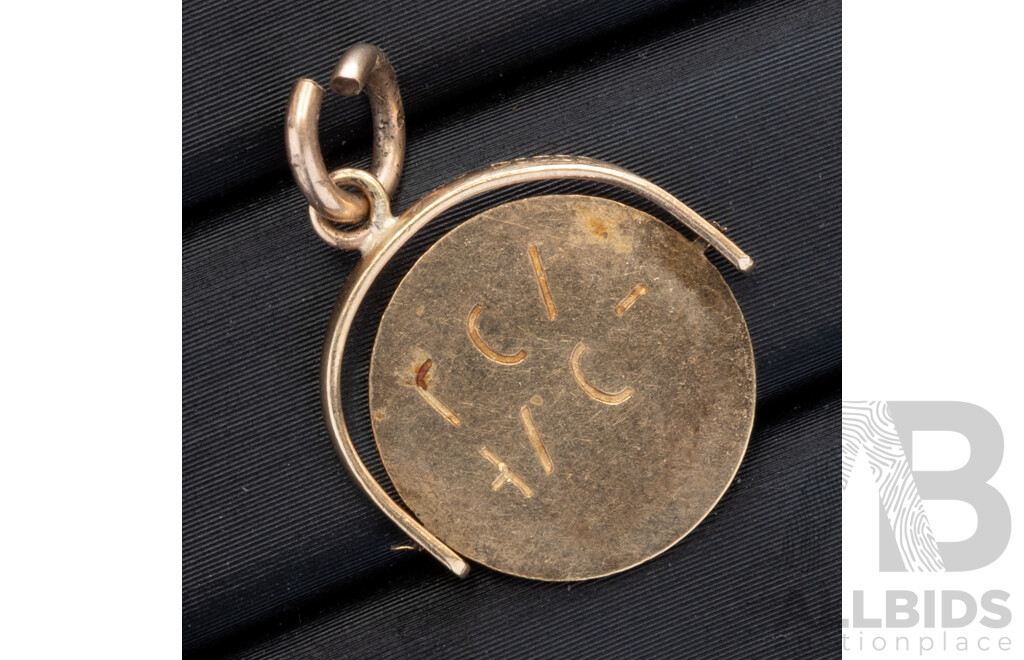 9ct Vintage 'I Love You' Spinner Charm, 22mm Long, 1.06 Grams