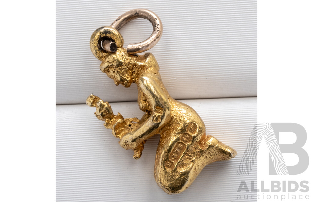 9ct Vintage Pixie Charm, 15mm, 1.54 Grams