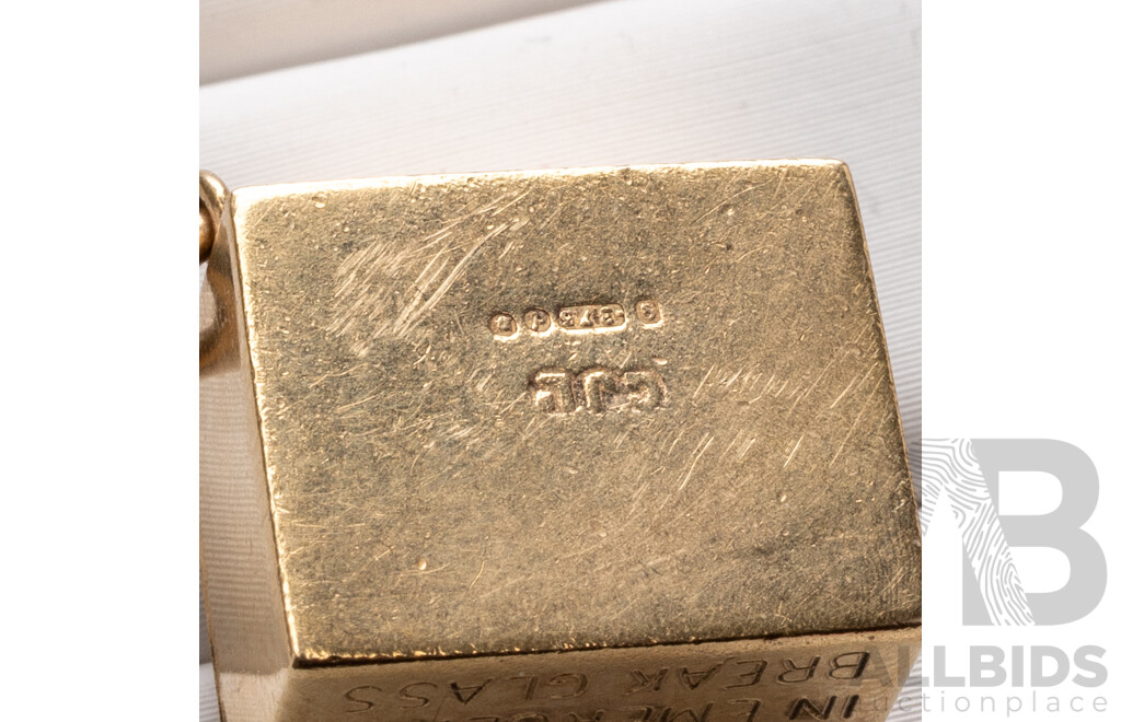 9ct Vintage 'Emergency 10 Pound Note' Charm, 10mm x 14mm, 1.50 Grams