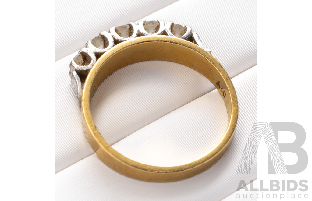 18ct Vintage Diamond Eternity Ring, TDW 0.50ct, Size N, 4.53 Grams