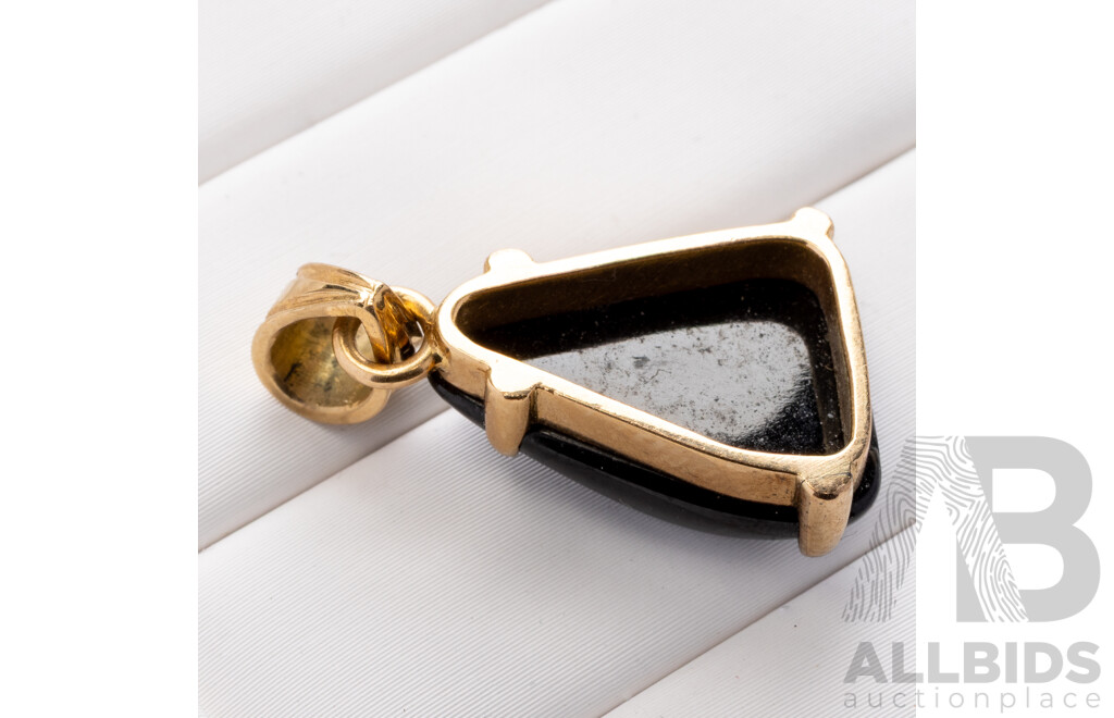 18ct Vintage Garnet Cabochon Pendant, 25mm Long, 4.33 Grams