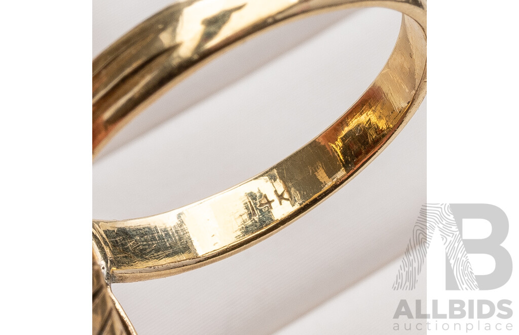 14ct Gold Vintage Bohemian Garnet Cluster Ring, Size P, 5.30 Grams