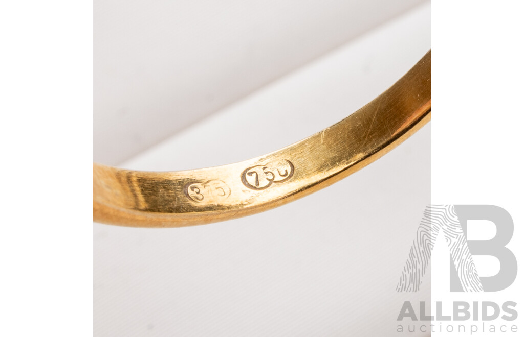 18ct Vintage Marquise Diamond Cluster Engagement Ring, Est TDW 0.25ct, Size P, 2.58 Grams