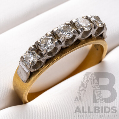 18ct Vintage Diamond Eternity Ring, TDW 0.50ct, Size N, 4.53 Grams