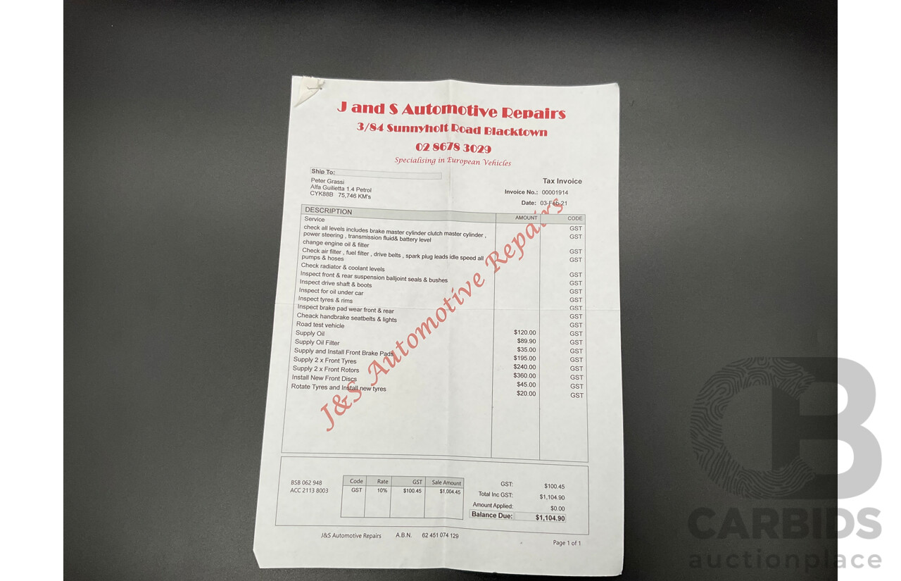 4/2015 Alfa Romeo Giulietta Distinctive MY15 5d Hatchback Alfa Red Turbo 1.4L