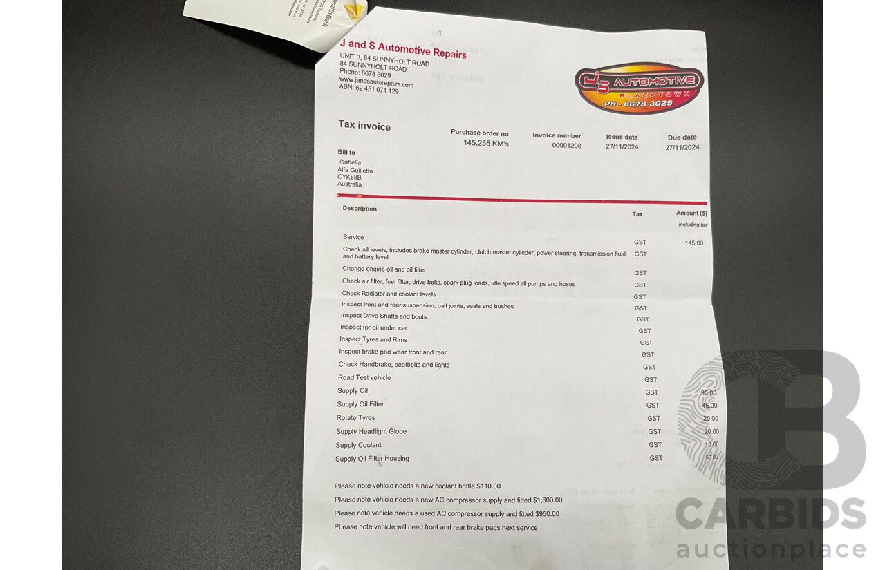 4/2015 Alfa Romeo Giulietta Distinctive MY15 5d Hatchback Alfa Red Turbo 1.4L