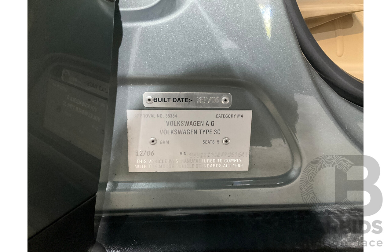 12/2006 Volkswagen Passat 2.0 TDI 3C 4d Sedan Granite Green Metallic Turbo Diesel 2.0L