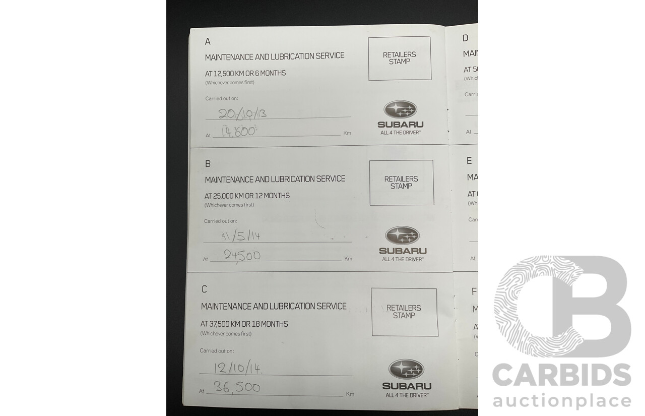 1/2013 Subaru Forester 2.5i-L MY13 4d Wagon Satin White Pearl 2.5L