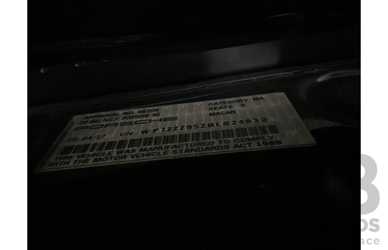 04/2017 Porsche Macan S (AWD) MY17 4d Wagon Volcano Grey Metallic Turbo V6 3.0L