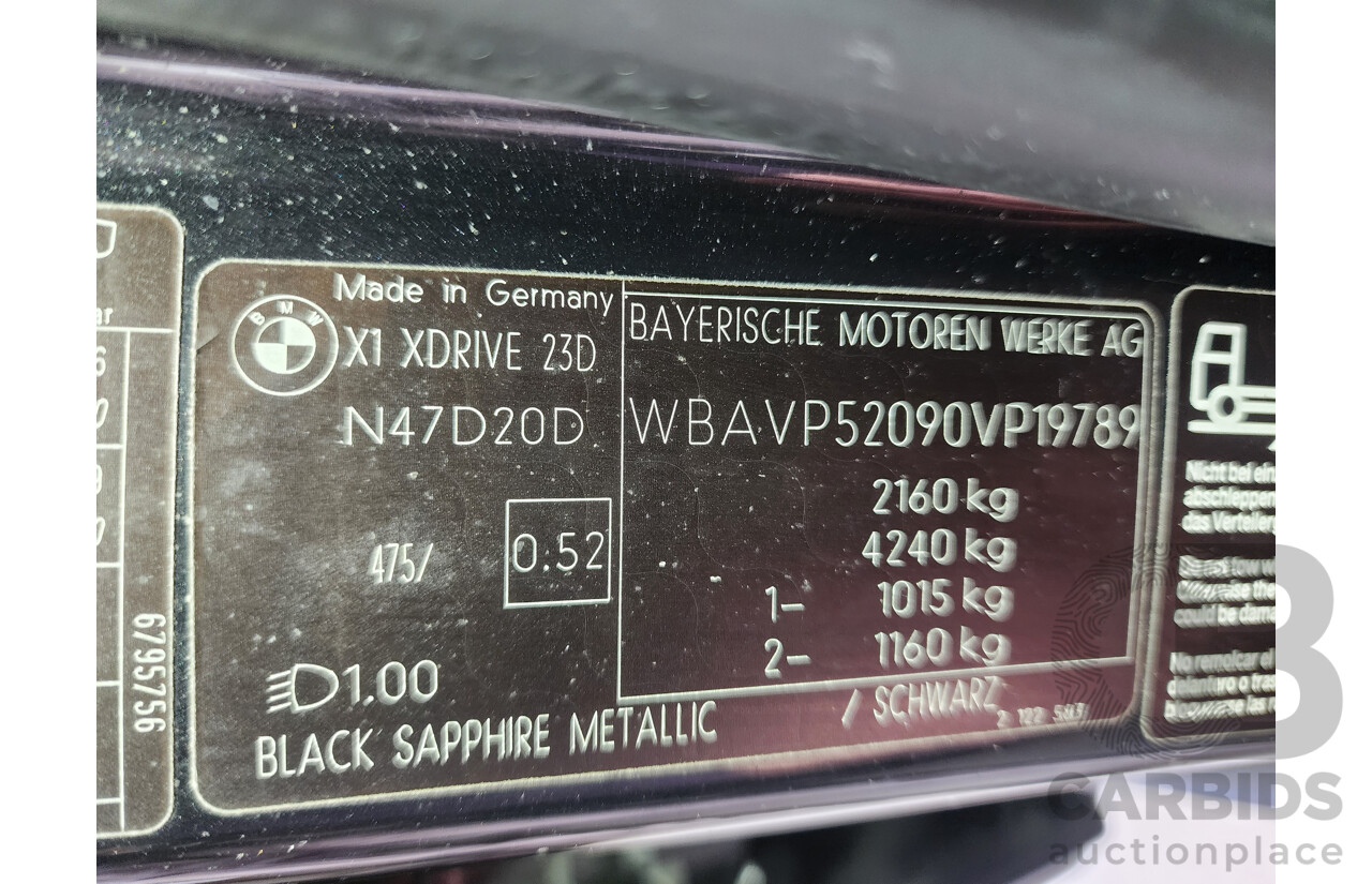 9/2010 Bmw X1 Xdrive 23d E84 4d Wagon Black 2.0L