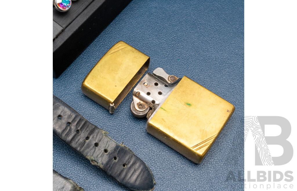 Collection of Watches, Lighter and Silver Tone Earrings - Including JAG & Emporio Armani