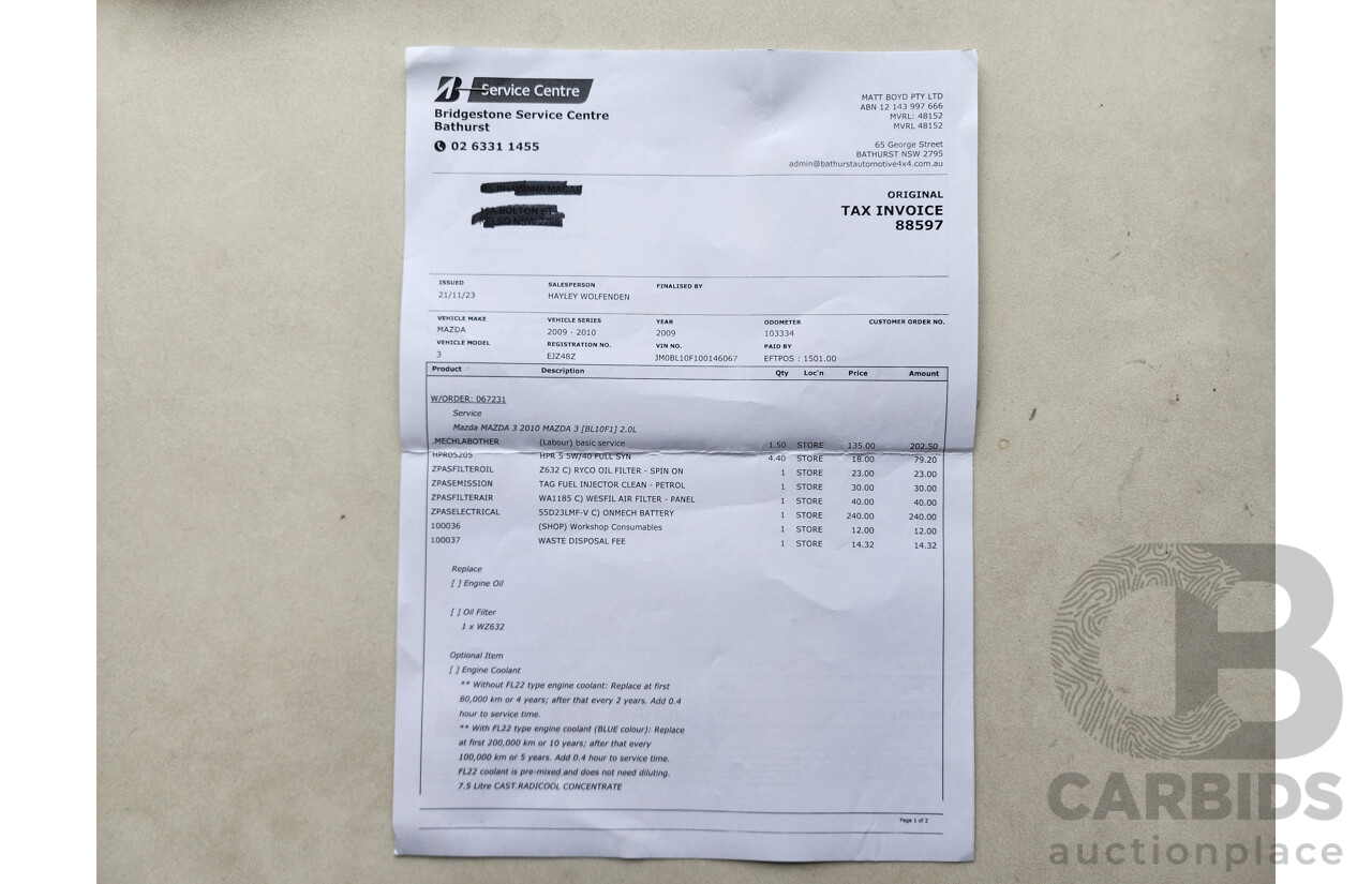 1/2010 Mazda Mazda3 MAXX BL 5d Hatchback Grey 2.0L