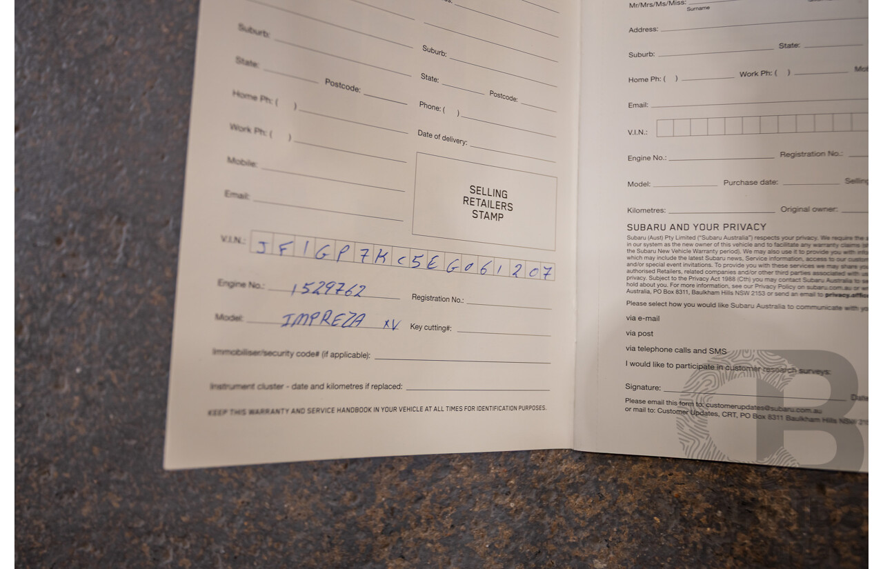 03/2015 Subaru XV 2.0i-S AWD MY14 4D Wagon Tangerine Orange 2.0L