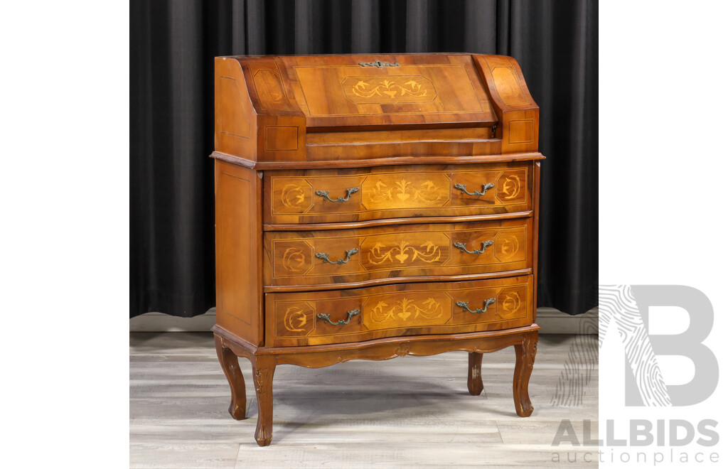 Reproduction French Style Three Drawer Bureau