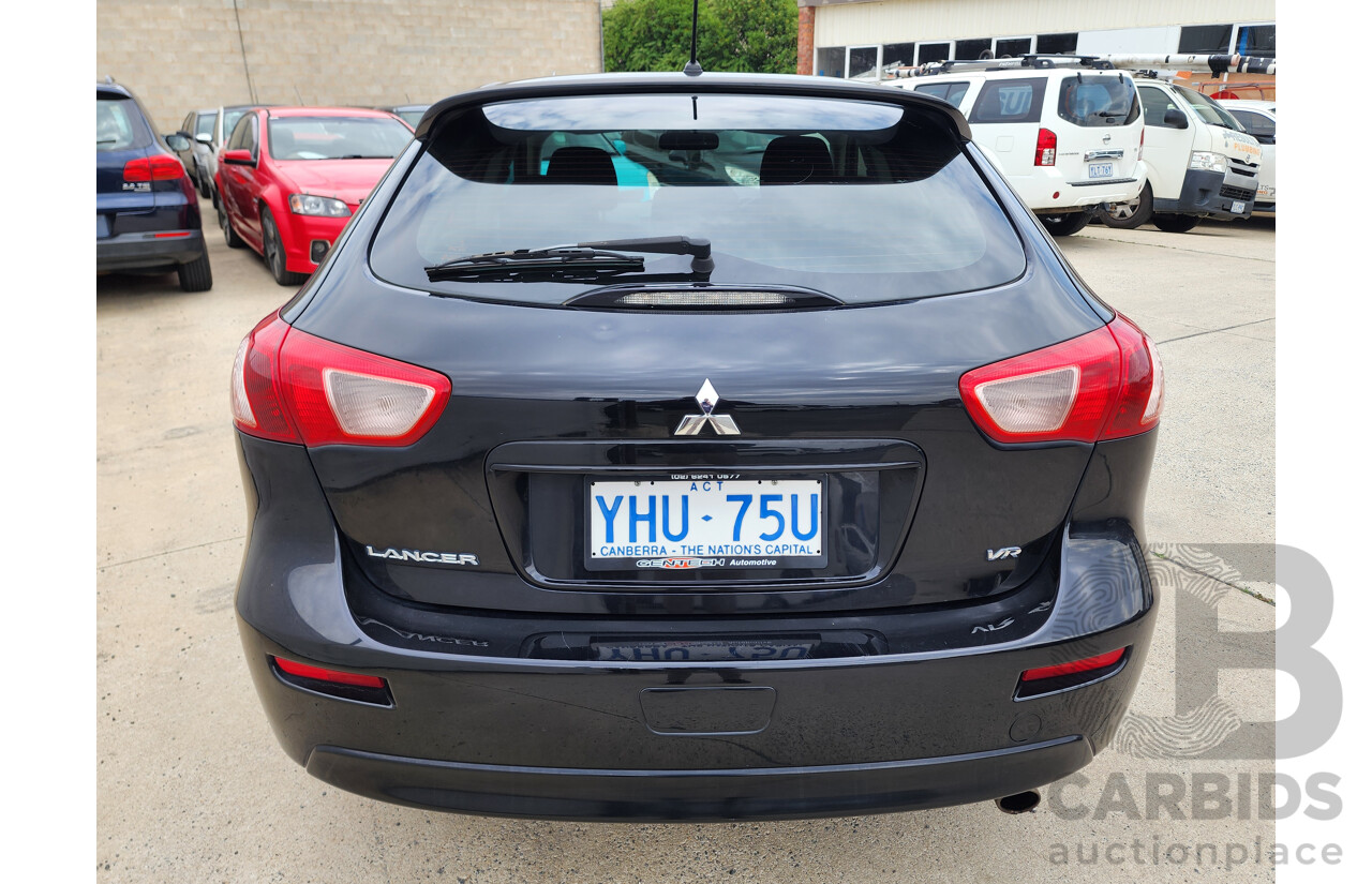 6/2011 Mitsubishi Lancer VR Sportback CJ MY10 5d Hatchback Black 2.0L