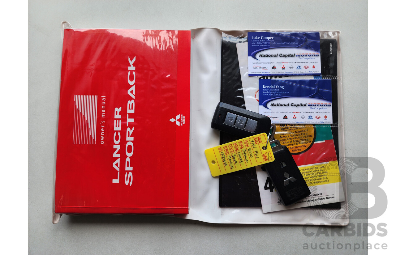 6/2011 Mitsubishi Lancer VR Sportback CJ MY10 5d Hatchback Black 2.0L