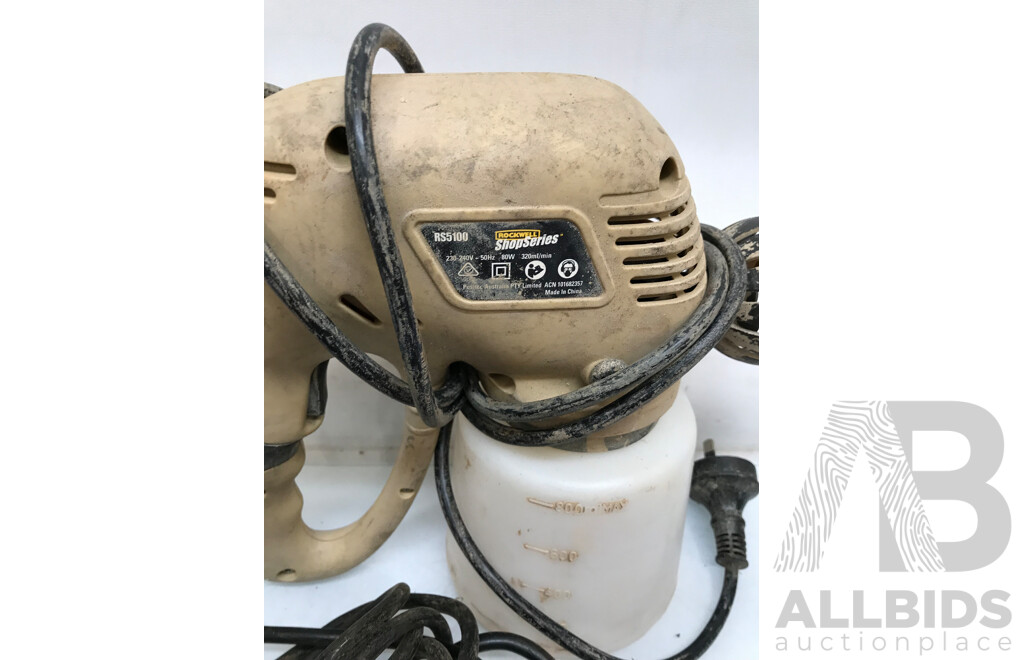 Assorted Lot of Tools Including Corded Tools Such as Paint Sprayer, Drills, and More