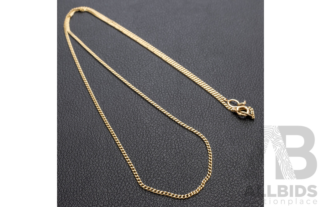 9ct Curb Link Necklace, 55cm, 3.19 Grams