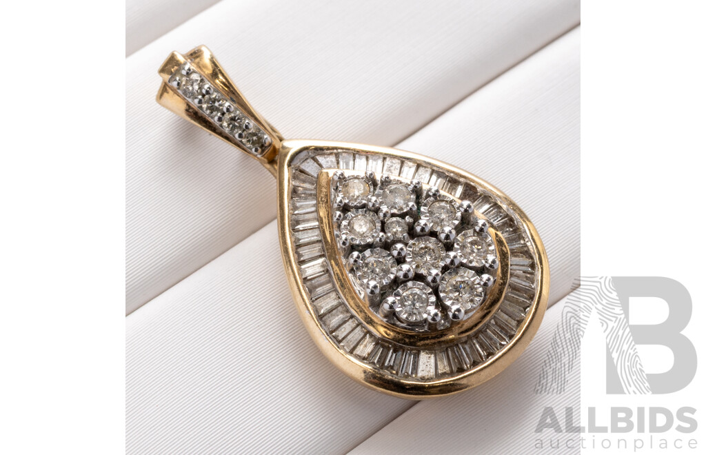 Angus & Coote Diamond Cluster Pendant, Est TDW 0.50ct, 27mm, 3.02 Grams